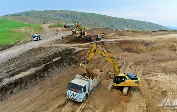 Füzuli-Ağdam avtomobil yolunun inşası davam edir - FOTO
