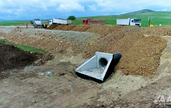 Füzuli-Ağdam avtomobil yolunun inşası davam edir - FOTO