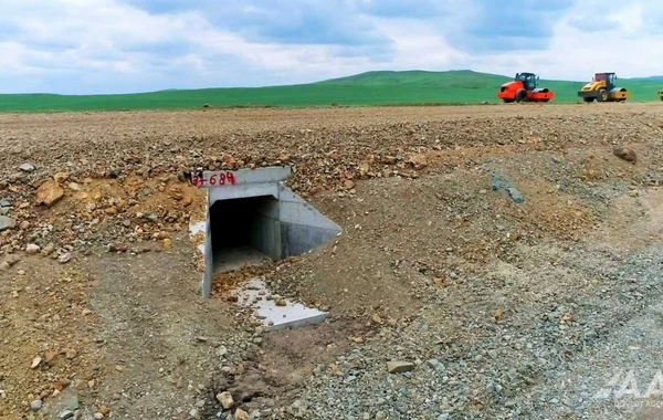 Füzuli-Ağdam avtomobil yolunun inşası davam edir - FOTO