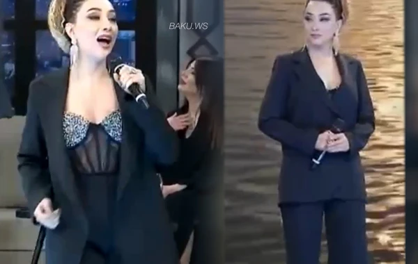 Azərbaycanlı müğənninin sinə dekoltesi problem yaratdı: Efir yarımçıq dayandırıldı - VİDEO