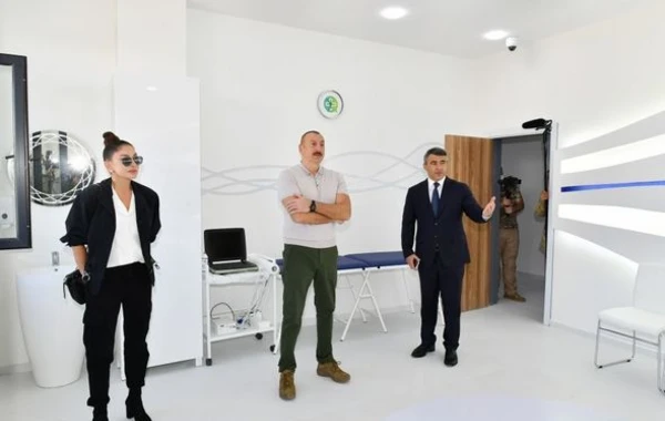 Президент и первая леди на церемонии открытия первого этапа проекта "Умное село" в Зангилане - ФОТО