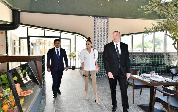 İlham Əliyev və Mehriban Əliyeva “Şərq Bazarı” kompleksinin açılışında - FOTO/VİDEO