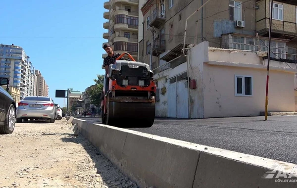 Bakıda küçə təmir edilir - FOTO/VİDEO