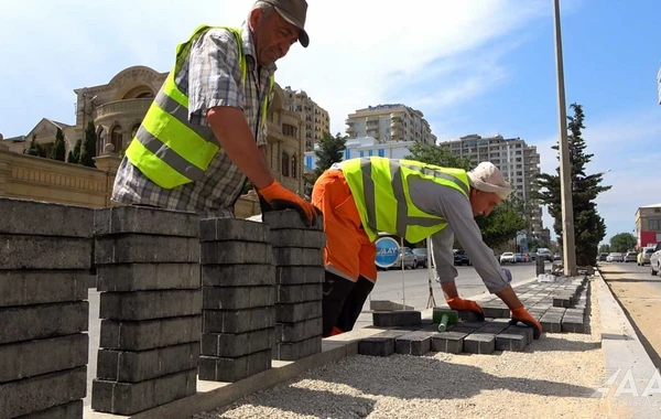 Bakıda küçə təmir edilir - FOTO/VİDEO