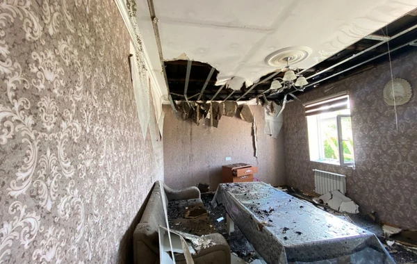 Bərdədə şəhid ailəsinin evi yandı - FOTO