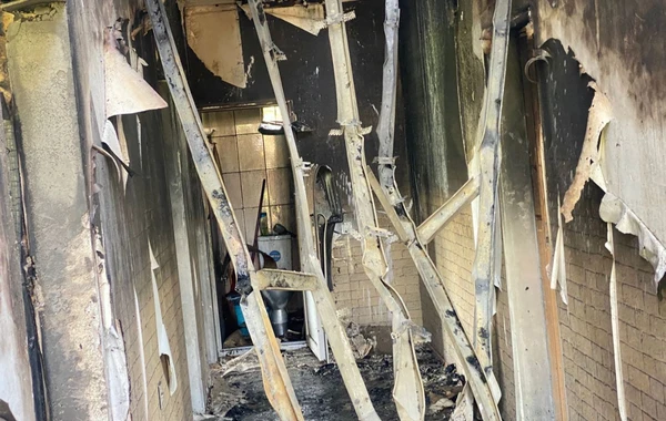 Bərdədə şəhid ailəsinin evi yandı - FOTO