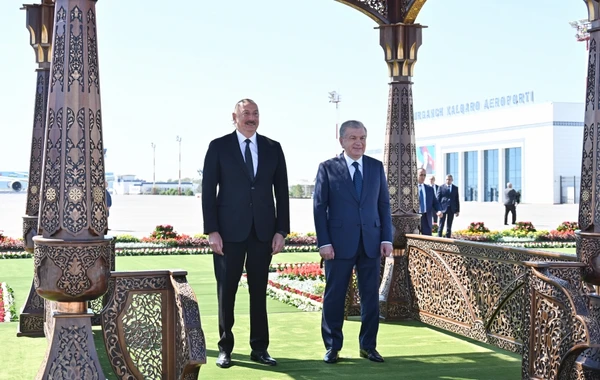 Президент Азербайджана прибыл в город Ургенч Узбекистана - ФОТО