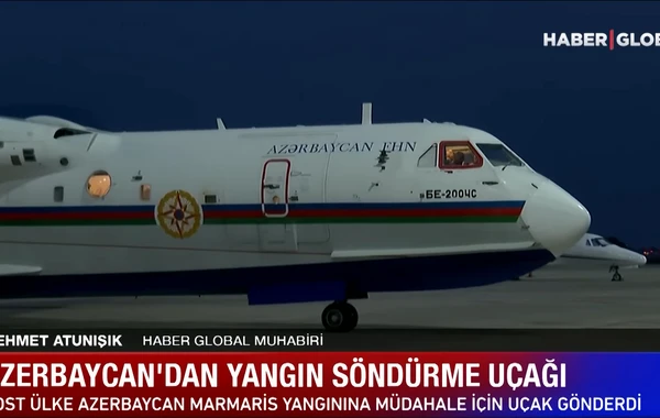 Azərbaycanın amfibiya təyyarəsi Türkiyədə meşə yanğınlarının söndürülməsinə başladı - VİDEO