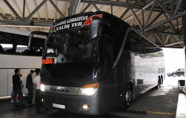 Bakıdan Füzuliyə yola düşən ilk sərnişin avtobusu mənzil başına çatıb - YENİLƏNİB - FOTO