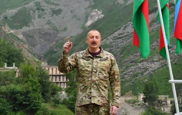 Dövlət başçısı Kəlbəcərdə İstisu sanatoriyasının təməlini qoyub - FOTO