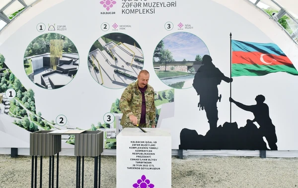 Президент заложил в Кяльбаджаре фундаменты комплекса музеев Оккупации и Победы, завода по производству воды - ФОТО