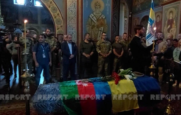 Ukrayna ordusunun həlak olan azərbaycanlı hərbçisi son mənzilə yola salınıb - FOTO