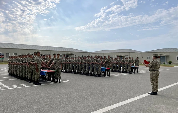 Orduda gənc əsgərlərin andiçmə mərasimləri keçirilib - FOTO