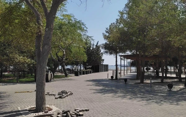 Каменные плитки на Бакинском бульваре пришли в негодность - ФОТО