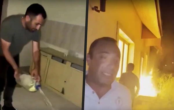 Laçında daha bir erməni evini yandırdı - VİDEO