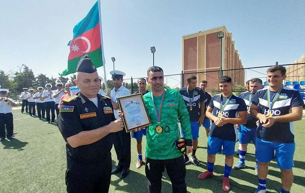 Azərbaycan hərbi dənizçiləri futbol yarışının qalibi oldu - FOTO