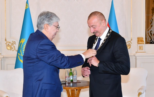 İlham Əliyev Qazaxıstanın “Altın kıran” – “Qızıl qartal” ali ordeni ilə təltif olunub - FOTO