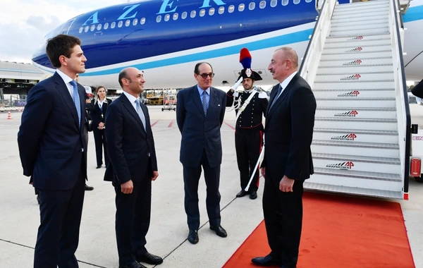 Prezident İlham Əliyev İtaliyaya işgüzar səfərə gedib - FOTO