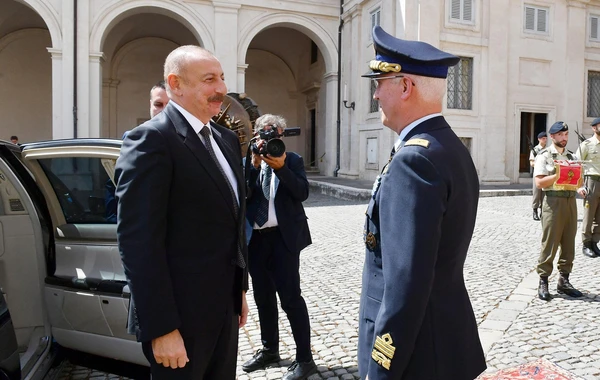 Prezident İlham Əliyev İtaliya Prezidenti Sercio Mattarella ilə görüşüb - FOTO