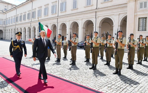 Prezident İlham Əliyev İtaliya Prezidenti Sercio Mattarella ilə görüşüb - FOTO
