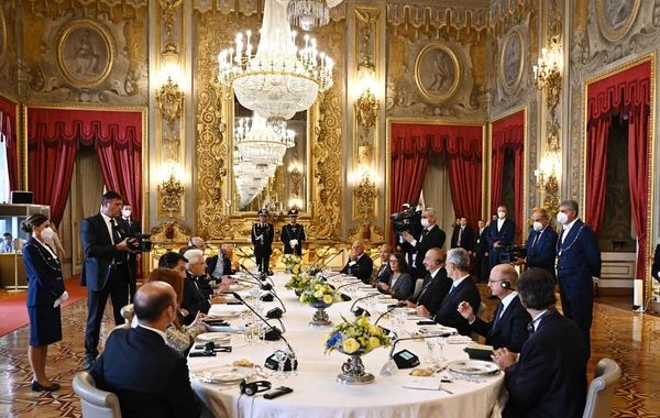 Prezident İlham Əliyev İtaliya Prezidenti Sercio Mattarella ilə görüşüb - FOTO