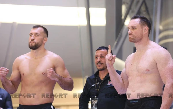 Zabit Səmədovun vida döyüş gecəsi üçün çəkiölçmə mərasimi keçirilib - FOTO