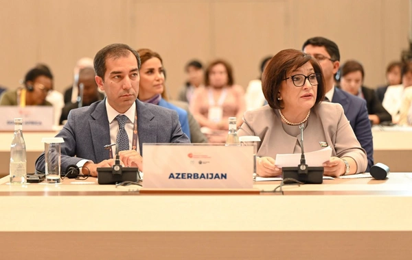 Sahibə Qafarova Qadın Parlament Sədrlərinin Sammitində çıxış edib - FOTO