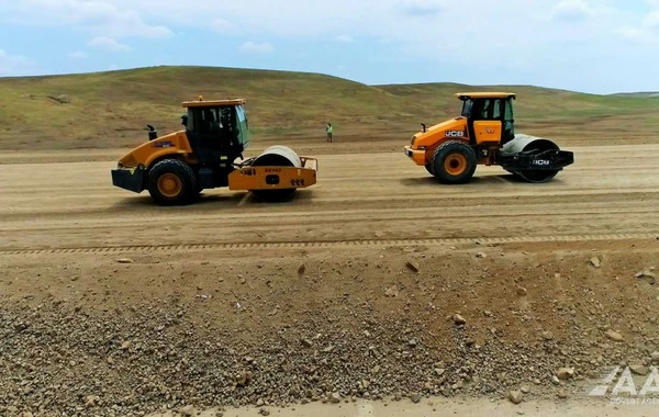 Ağdam-Füzuli yolunun inşası sürətlə davam edir - FOTO