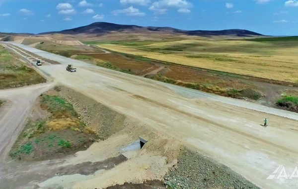 Ağdam-Füzuli yolunun inşası sürətlə davam edir - FOTO