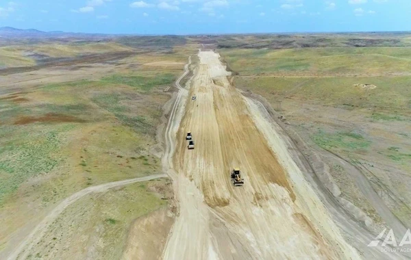 Ağdam-Füzuli yolunun inşası sürətlə davam edir - FOTO