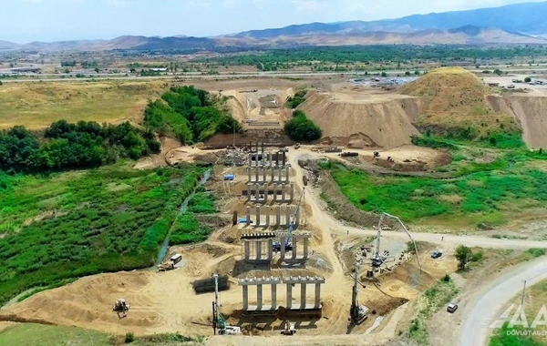 Ağdam-Füzuli yolunun inşası sürətlə davam edir - FOTO