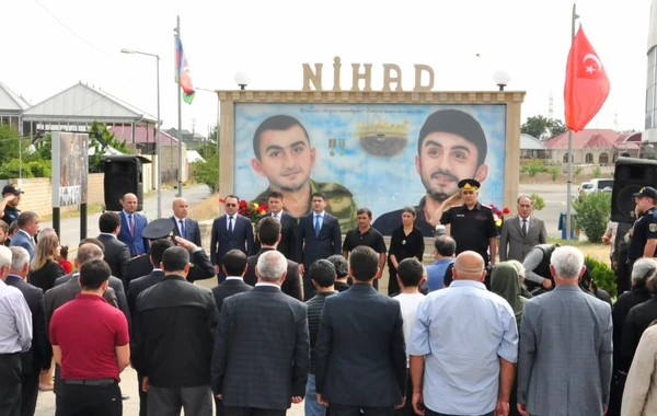 Vətən müharibəsi şəhidi Nihad Abdullayevin xatirəsinə inşa olunan bulaq-kompleksi açılıb - FOTO