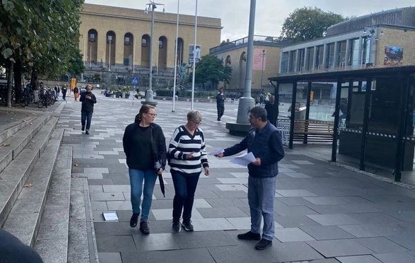 İsveçdə Ermənistanın təcavüzkar siyasətini ifşa edən məlumatlandırıcı aksiya təşkil edilib - FOTO