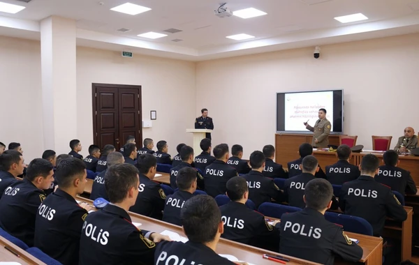 FHN əməkdaşlarının iştirakıyla Polis Akademiyasında nümunəvi dərs keçirilib - FOTO