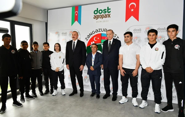 Azərbaycan və Türkiyə prezidentləri Zəngilanda “Dost Aqropark”-ın açılışında iştirak ediblər - FOTO - YENİLƏNİB