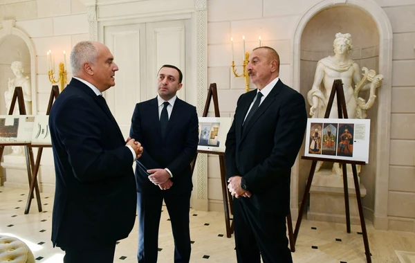 Azərbaycan Prezidenti və Gürcüstanın Baş naziri “Qarabağ xanlığının irsi” sərgisi ilə tanış olublar - FOTO