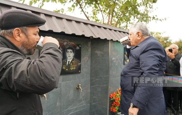Zaqatalada şəhidin xatirə bulağı açılıb - FOTO