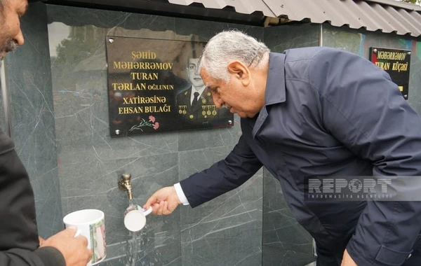 Zaqatalada şəhidin xatirə bulağı açılıb - FOTO