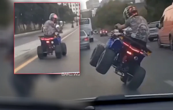 Polis paytaxtda kvadrosiklla "avtoşluq" edən şəxsi axtarır - VİDEO