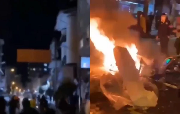 İranın Astara şəhərində etirazçılar repressiv qüvvələri meydandan qovdular - VİDEO