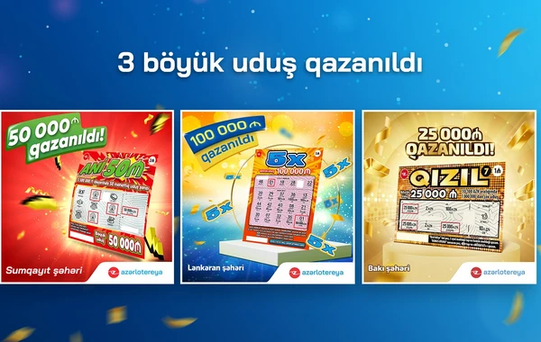 “Poz-Qazan” biletlərində eyni gündə 3 böyük uduş QAZANILDI!