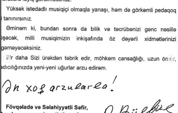 Polad Bülbüloğlu Mələkxanım Eyyubovanı təbrik etdi - FOTO