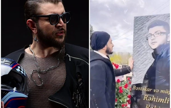 Həmkarı Rəhim Rəhimlinin qəbrini ziyarət edib, mahnısına klip çəkdi - FOTO/VİDEO