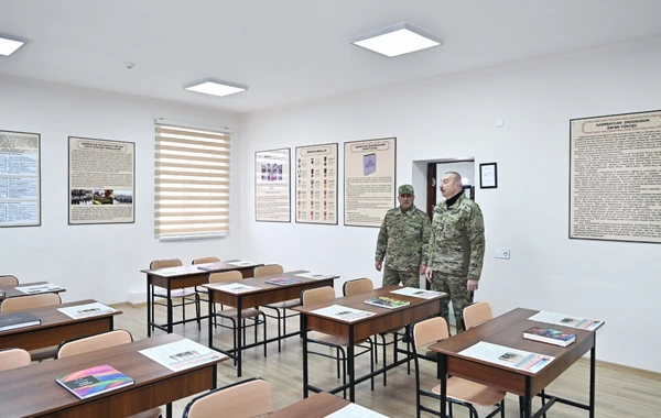 Ильхам Алиев ознакомился с условиями, созданными в новой воинской части в Физулинском районе - ФОТО