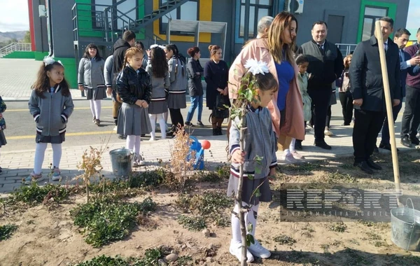 Zəfər Günü ilə bağlı Ağalı kəndində ağacəkmə aksiyası keçirilib - FOTO
