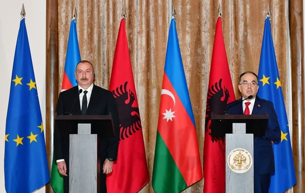 Azərbaycan və Albaniya prezidentləri mətbuata bəyanatlarla çıxış ediblər - FOTO - YENİLƏNİB