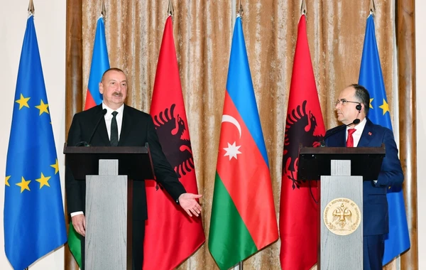 Azərbaycan və Albaniya prezidentləri mətbuata bəyanatlarla çıxış ediblər - FOTO - YENİLƏNİB