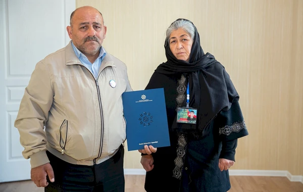 Gəncədə şəhid ailələrinə və müharibə əlillərinə 30 mənzil təqdim edilib - FOTO