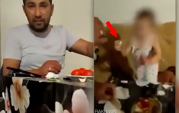 Atası azyaşlı uşağa spirtli içki içirdib TELEFONA ÇƏKDİRDİ - VİDEO