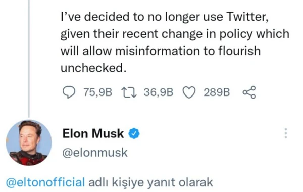 Elton Con tviteri tərk etdi - FOTO